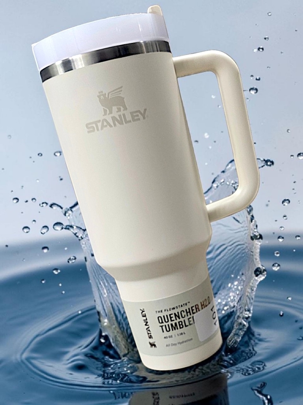Stanley Quencher H2.0 FlowState Tumbler 40oz | Cream | New | With Straw & Papers